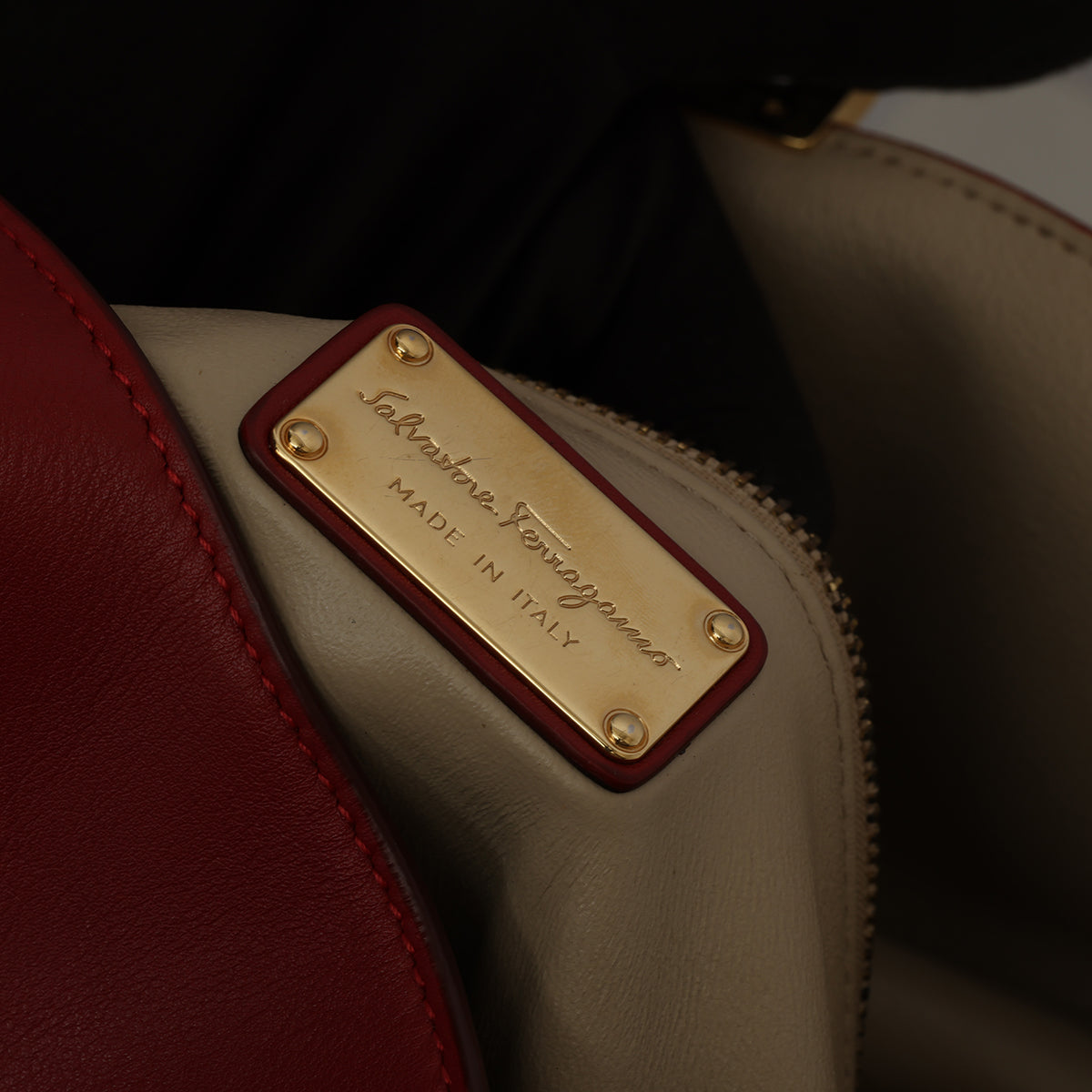 Maroon Barlo Nappa Calf Leather Medium Sookie Satchel Bag