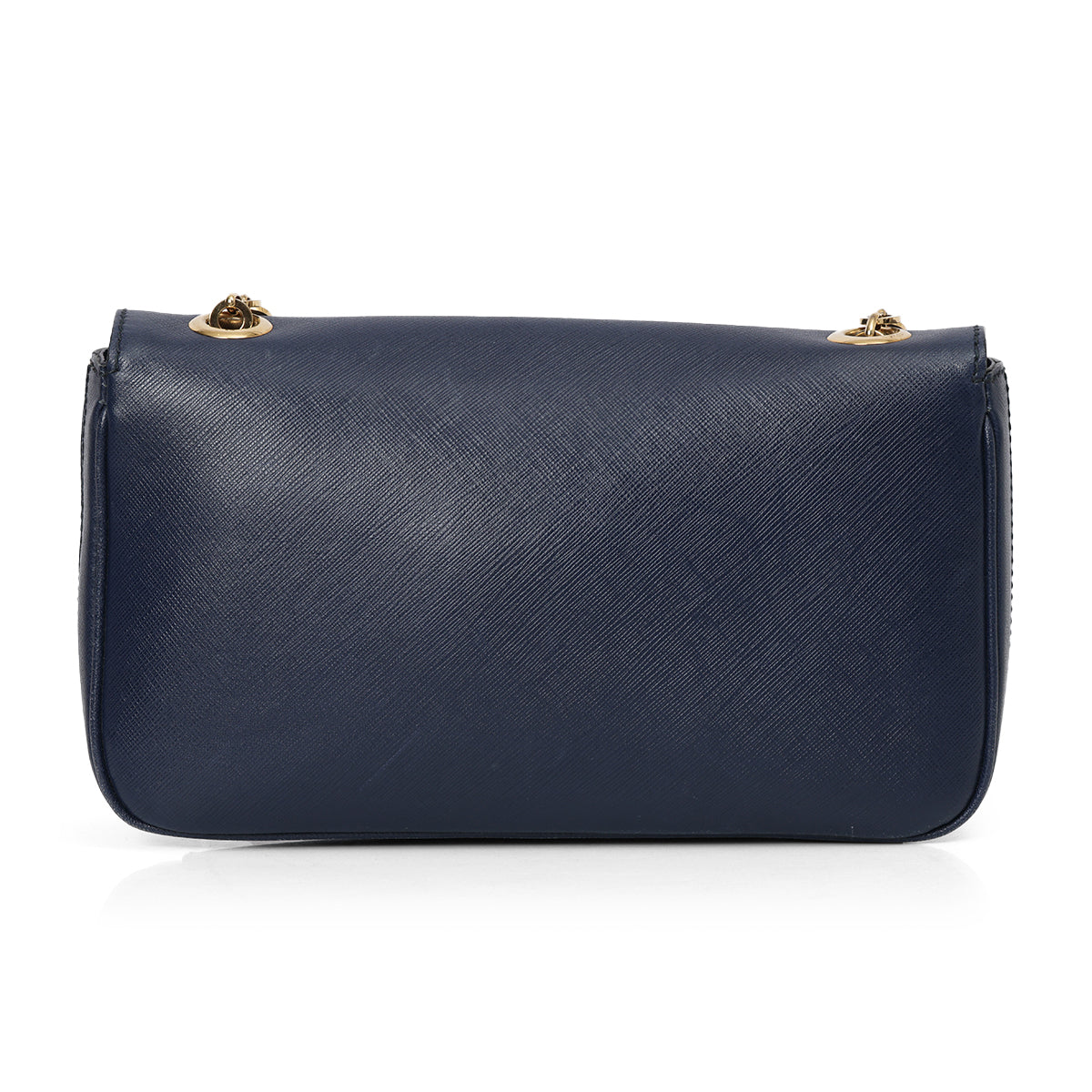 Dark Blue Leather Gancini Shoulder Bag One Size