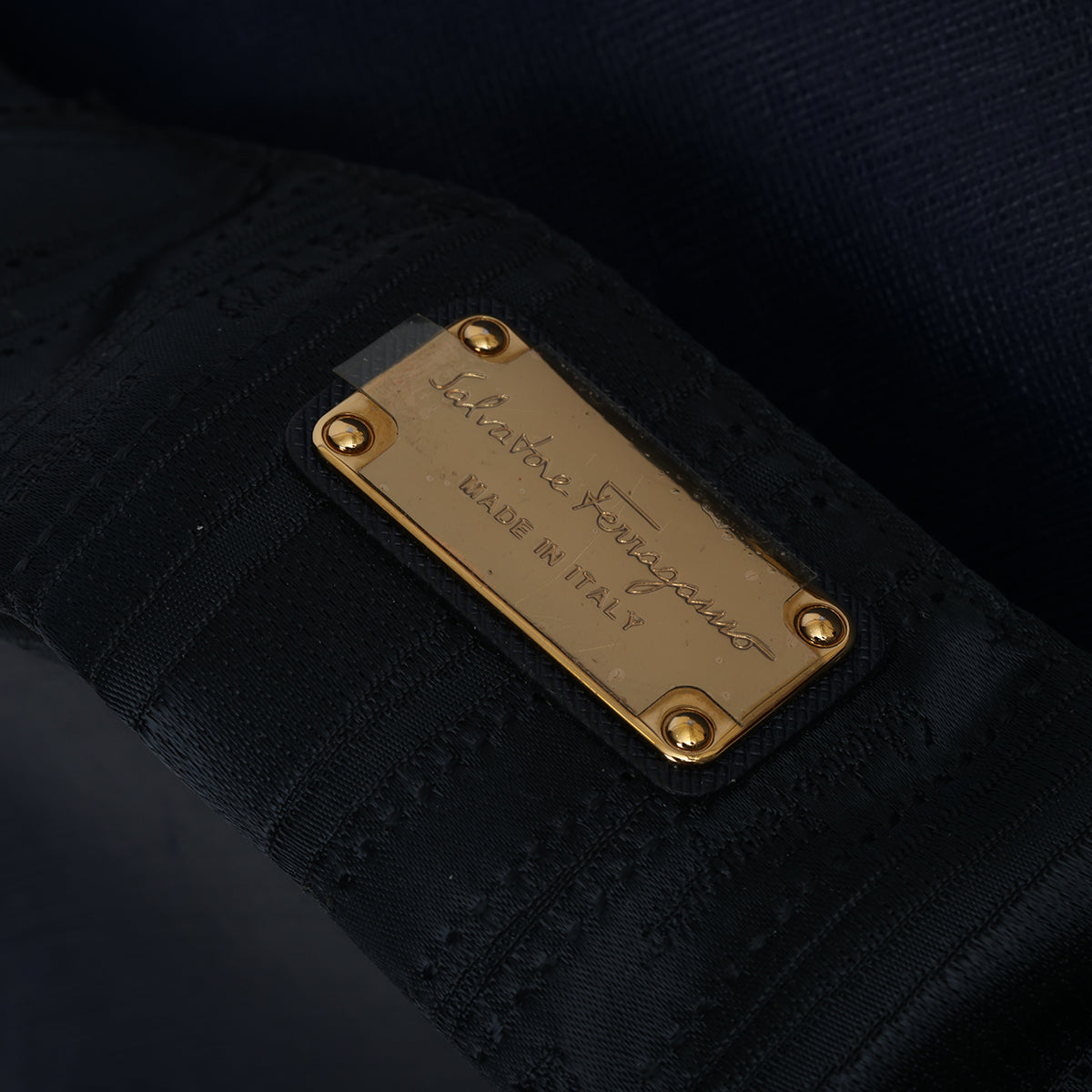 Dark Blue Leather Gancini Shoulder Bag One Size