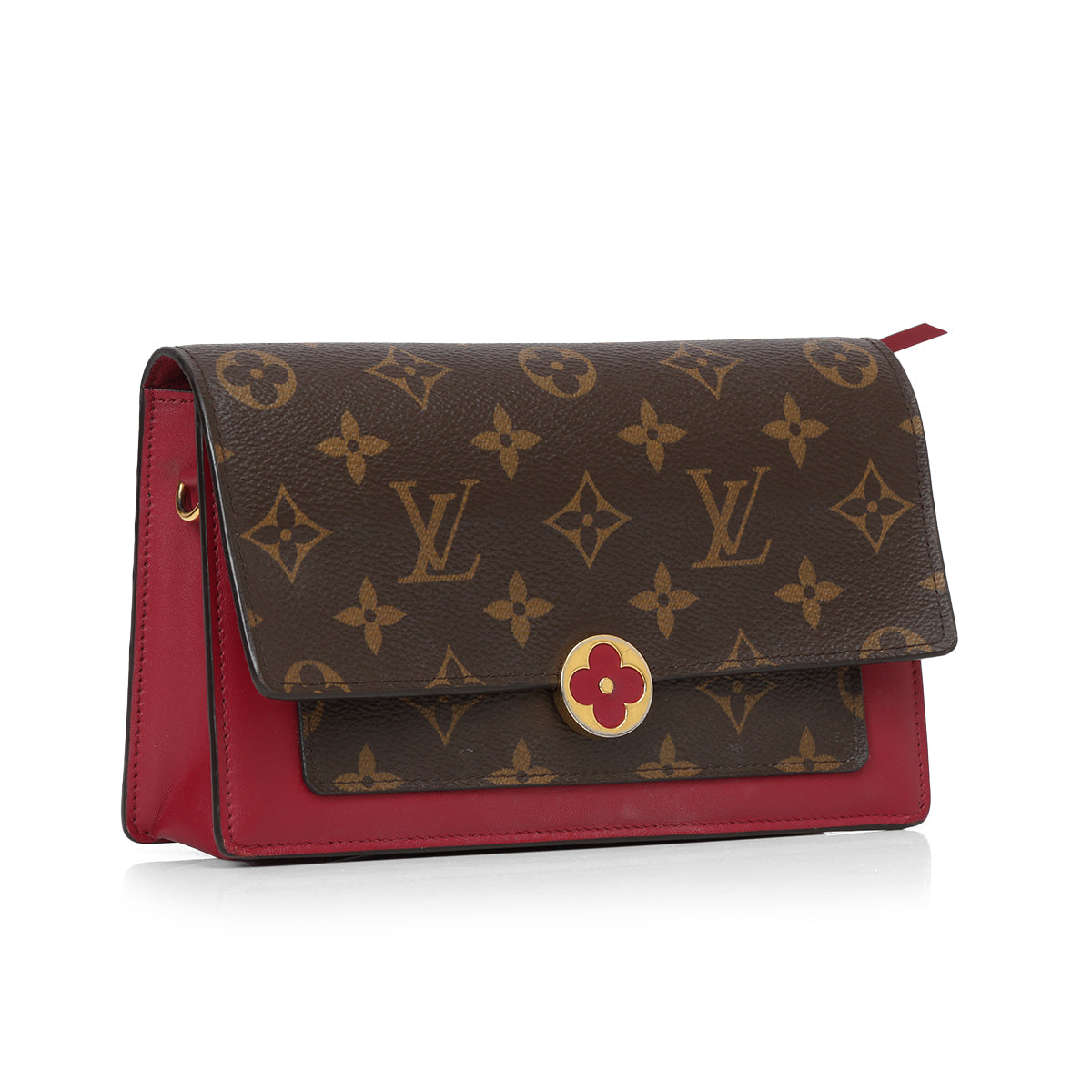 Fuchsia Monogram Canvas Flore Chain Wallet Bag One Size