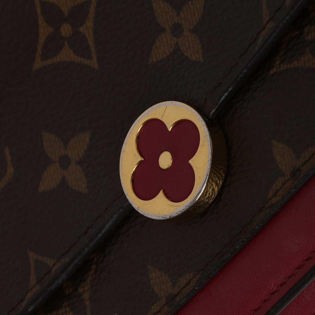 Fuchsia Monogram Canvas Flore Chain Wallet Bag One Size