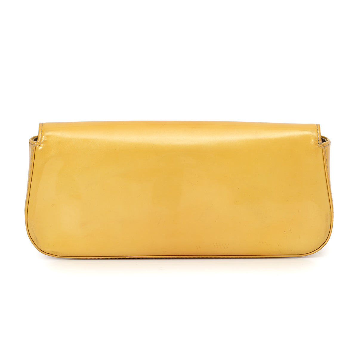 Yellow Patent Leather Sobe Clutch One Size
