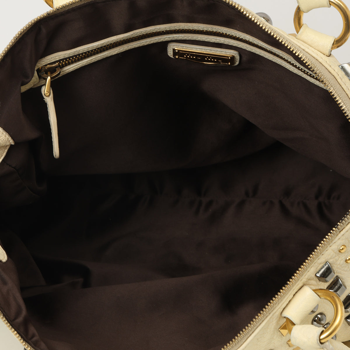 Studded Leather 2-Way Handbag One Size