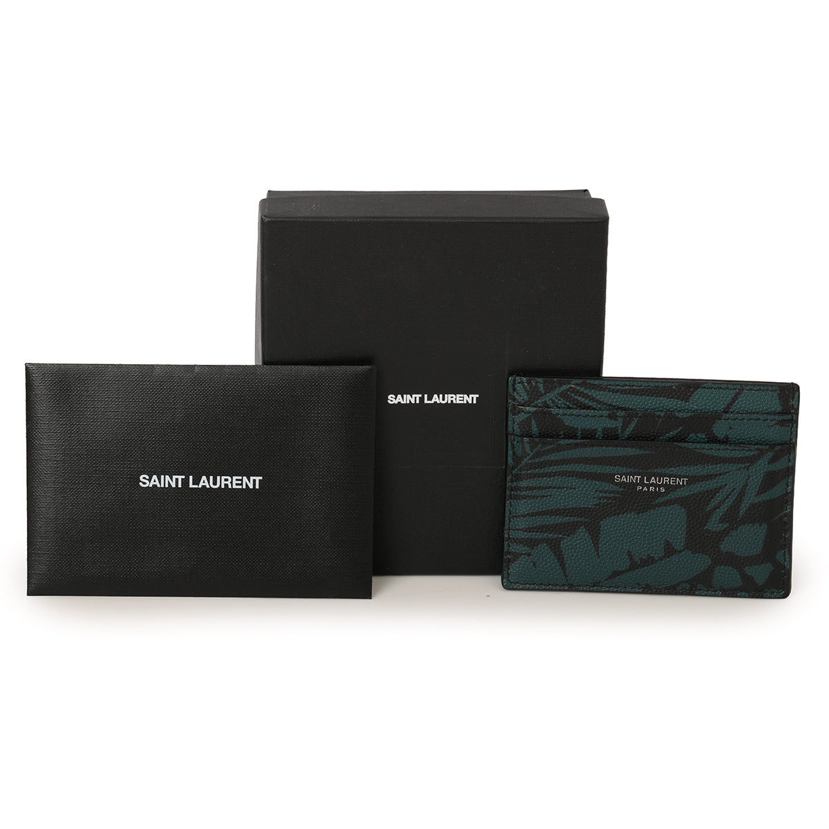 Balck And Green Palm Tree Card Holder
