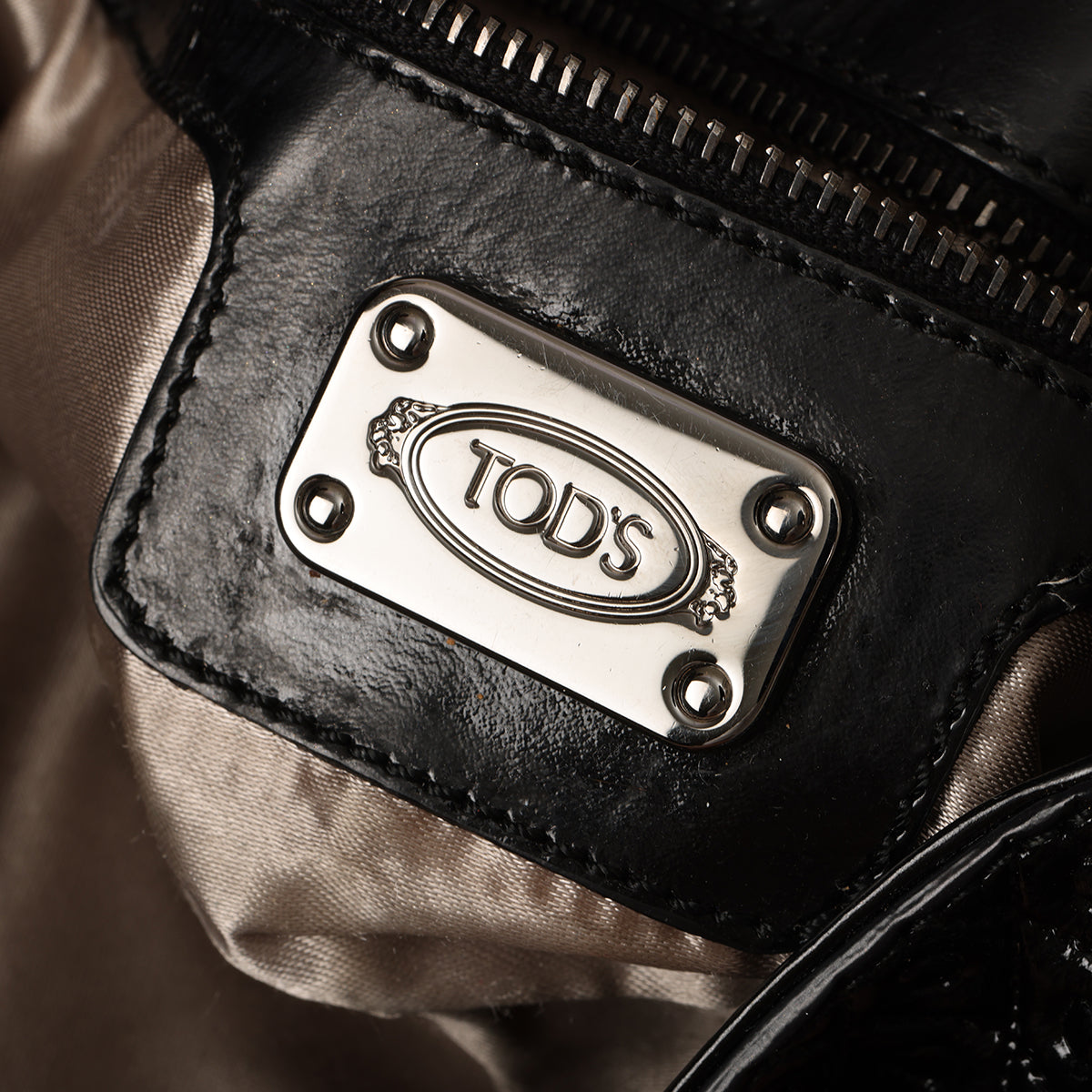 Black Coated Leather Chain Shoulder Bag