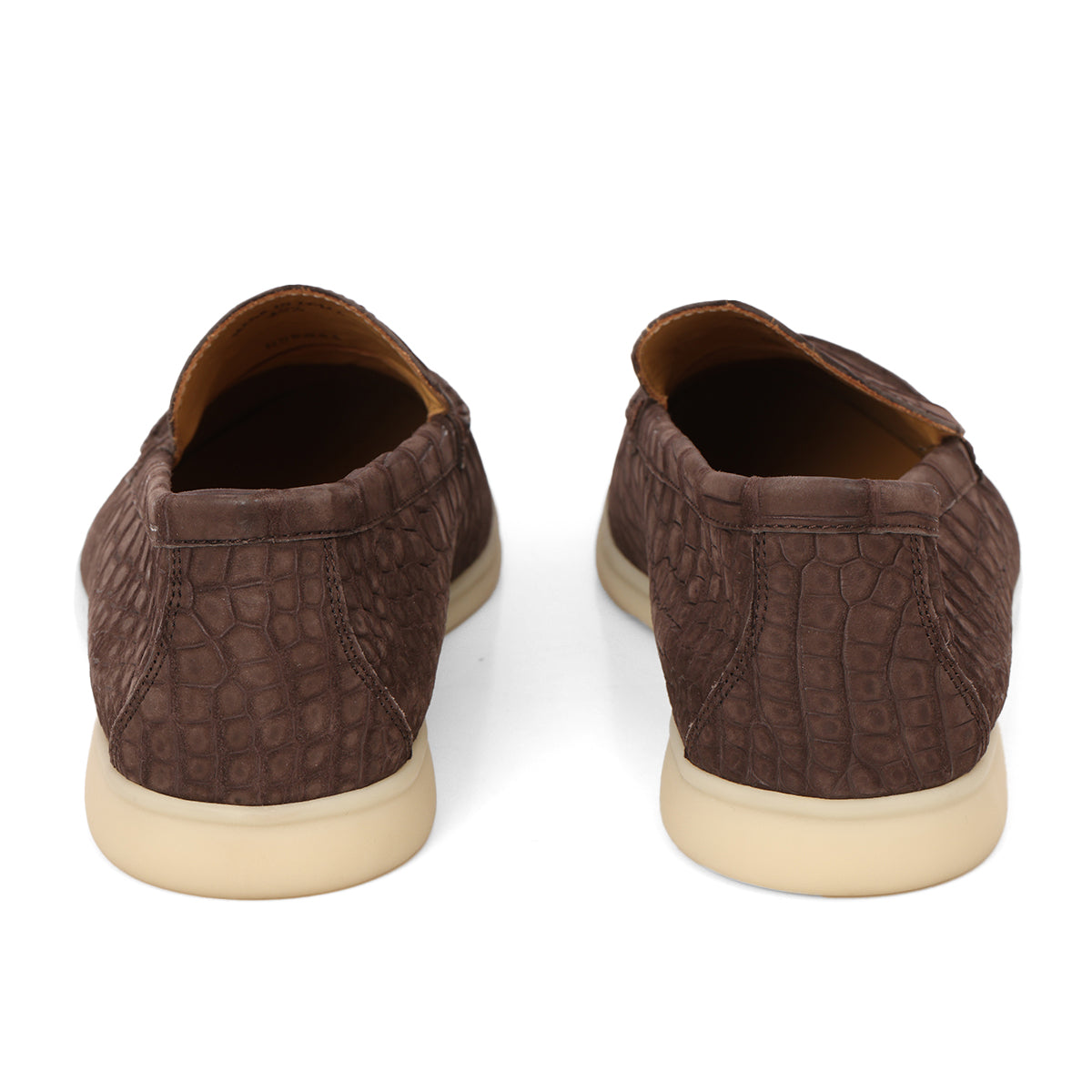 Brown Alligator Suede Summer Walk Loafers EU 42.5 US 9.5