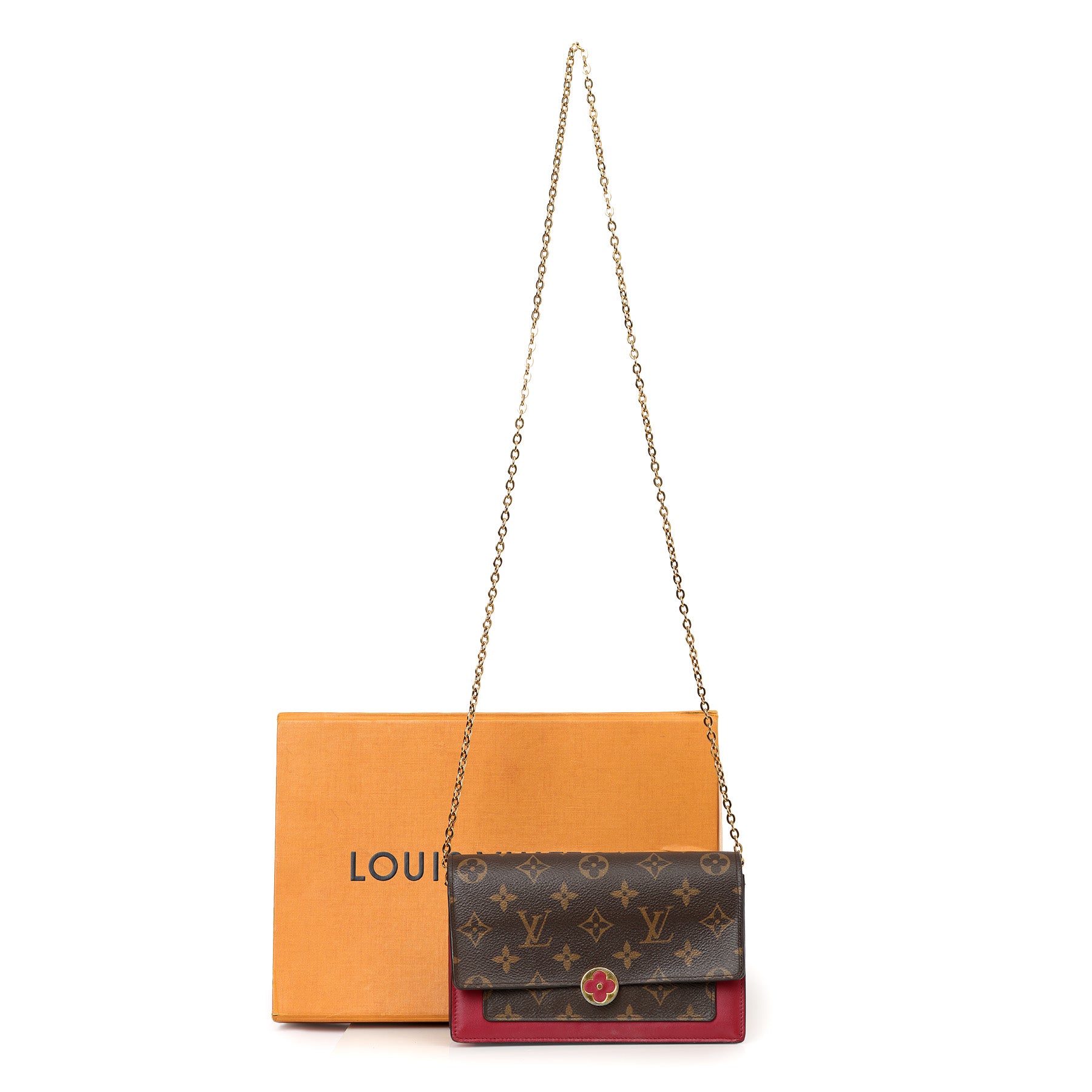 Fuchsia Monogram Canvas Flore Chain Wallet Bag One Size