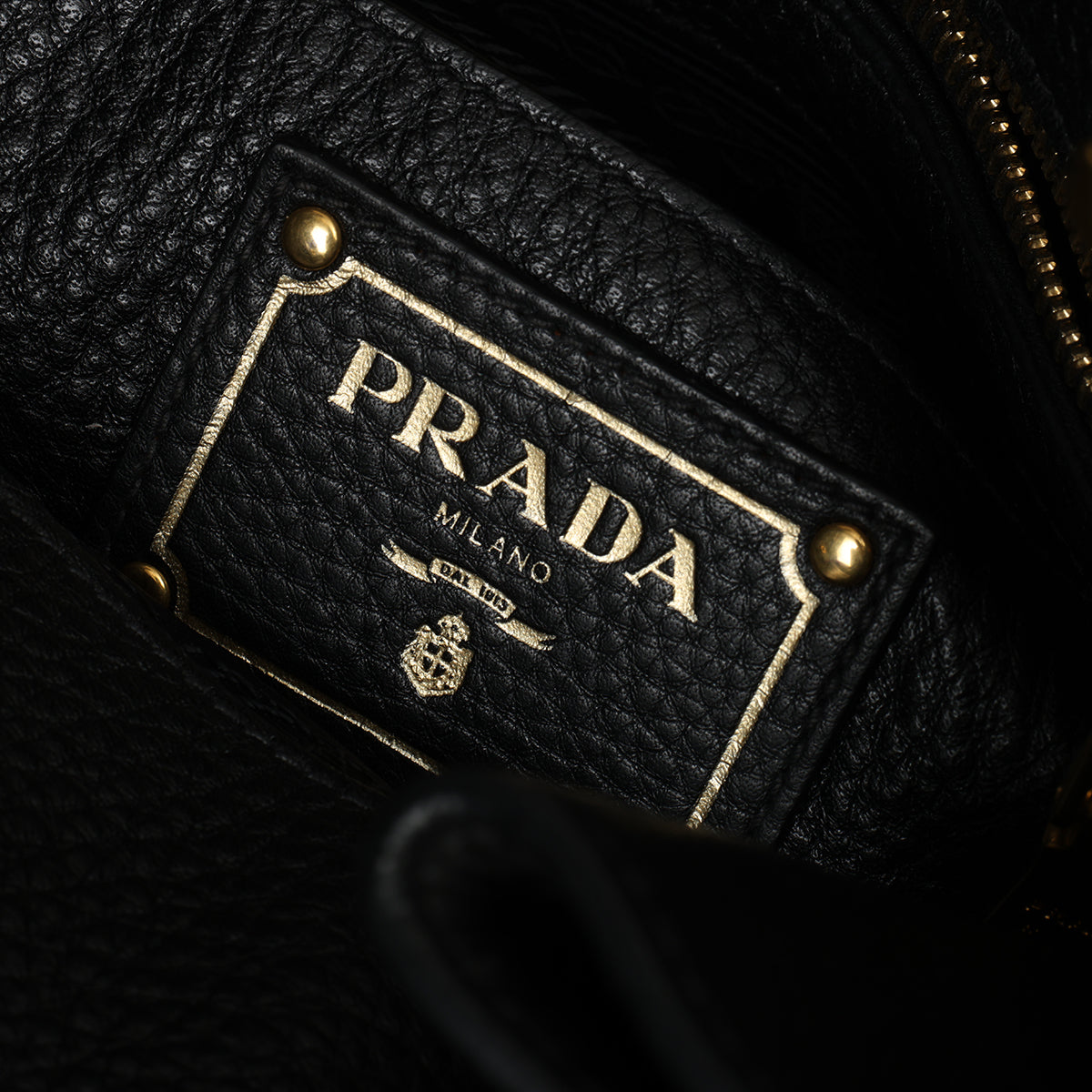 Black Pebbled Leather Open Tote