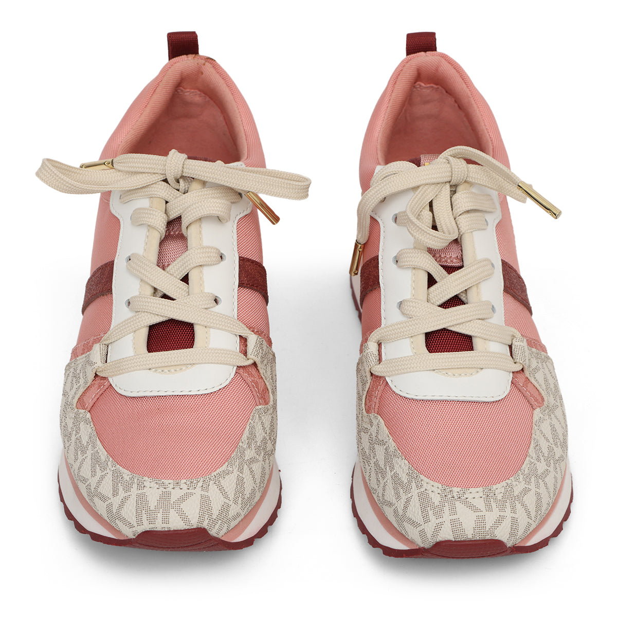 Cinnamon, White Dash Logo Trainer With Lace-Ups- 5M