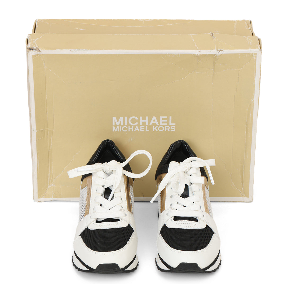 Black, White Billie Lace-Up Leather And Mesh Trainers- 5M