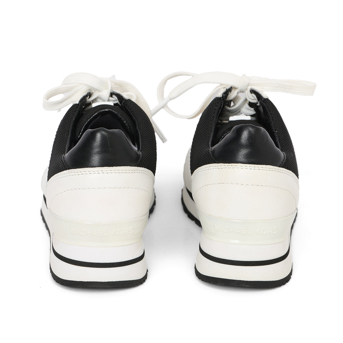 Black, White Billie Lace-Up Leather And Mesh Trainers- 5M