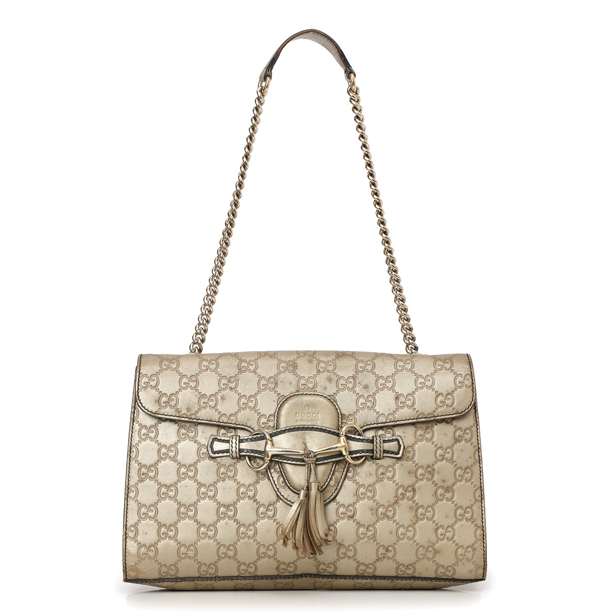 Medium Gold GG Signature Emily Chain Shoulder Bag
