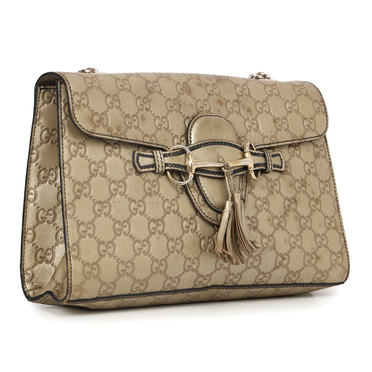 Medium Gold GG Signature Emily Chain Shoulder Bag