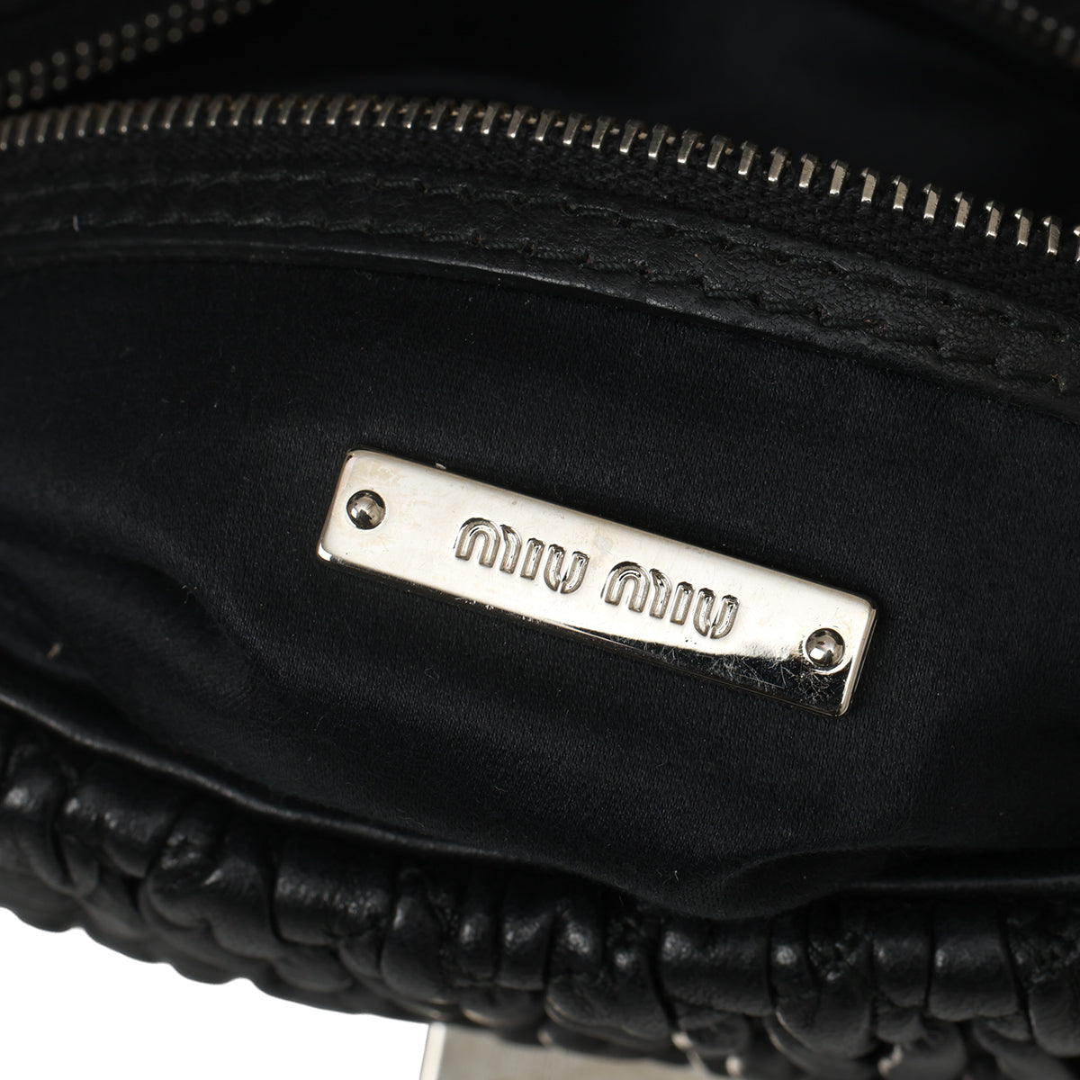 Black Leather Nappa Matelasse Crystal Flap Shoulder Bag