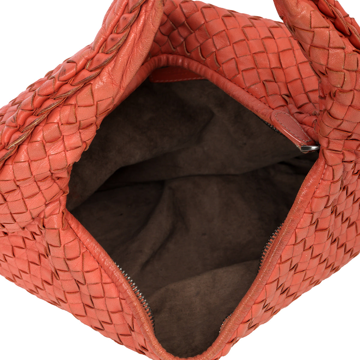 Veneta Brick Medium Veneta Woven Hobo Bag