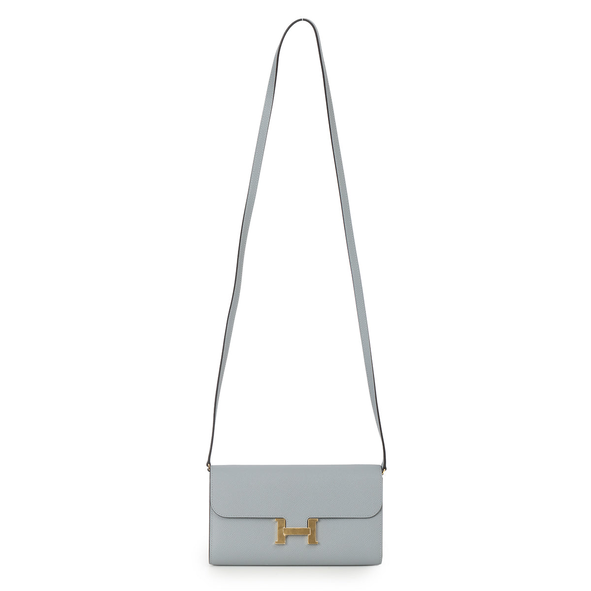Veau Epsom Gris Pantin Constance To Go Wallet With Gold Hardware