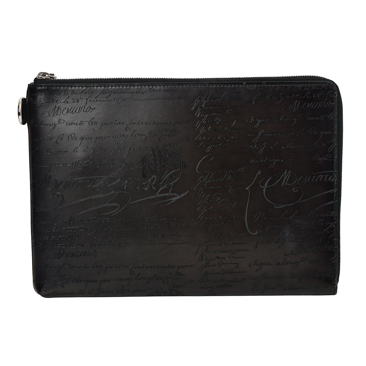 Nino Tgm Scritto NERO GRIGIO Leather Clutch