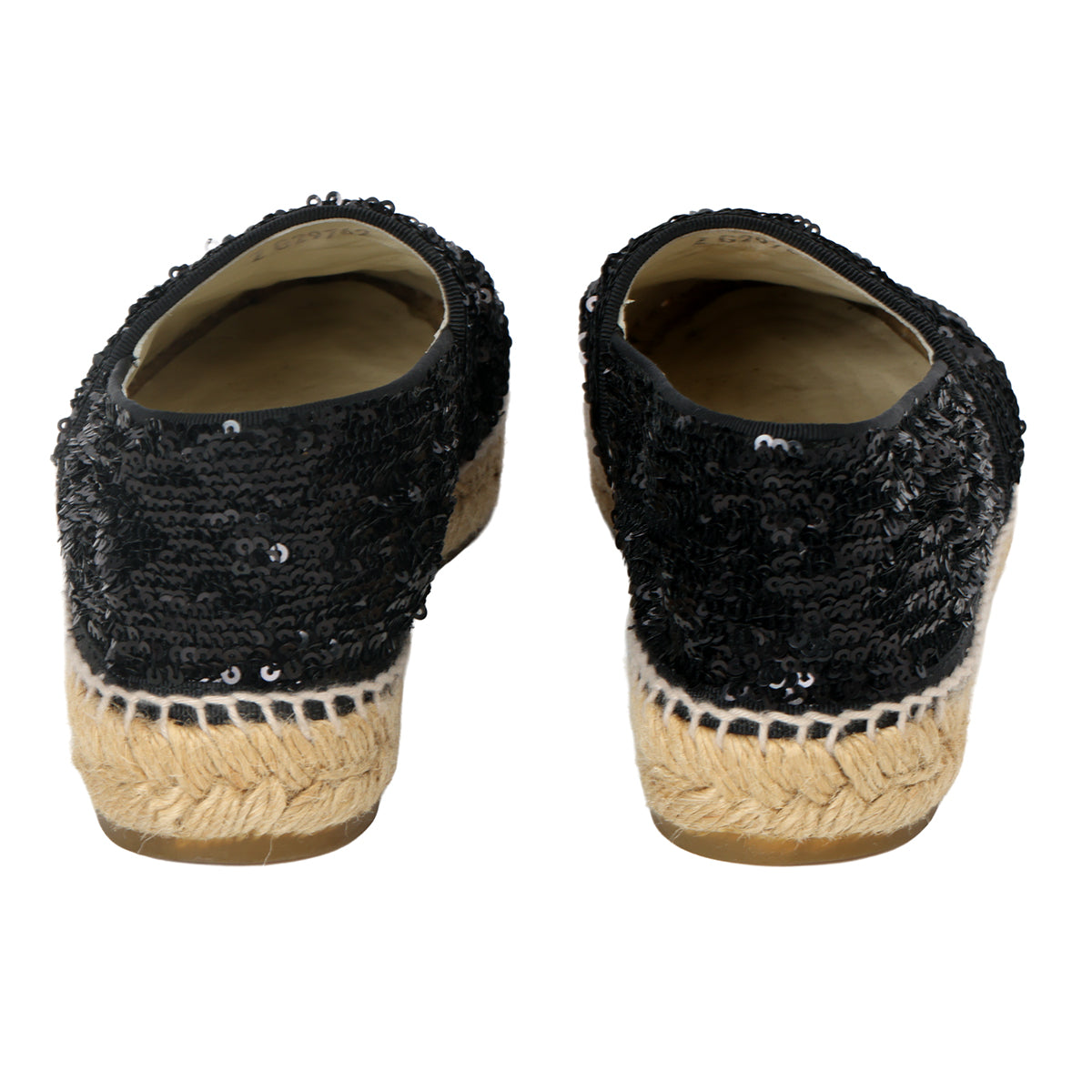 Black Sequin And Patent Leather Espadrilles- 37