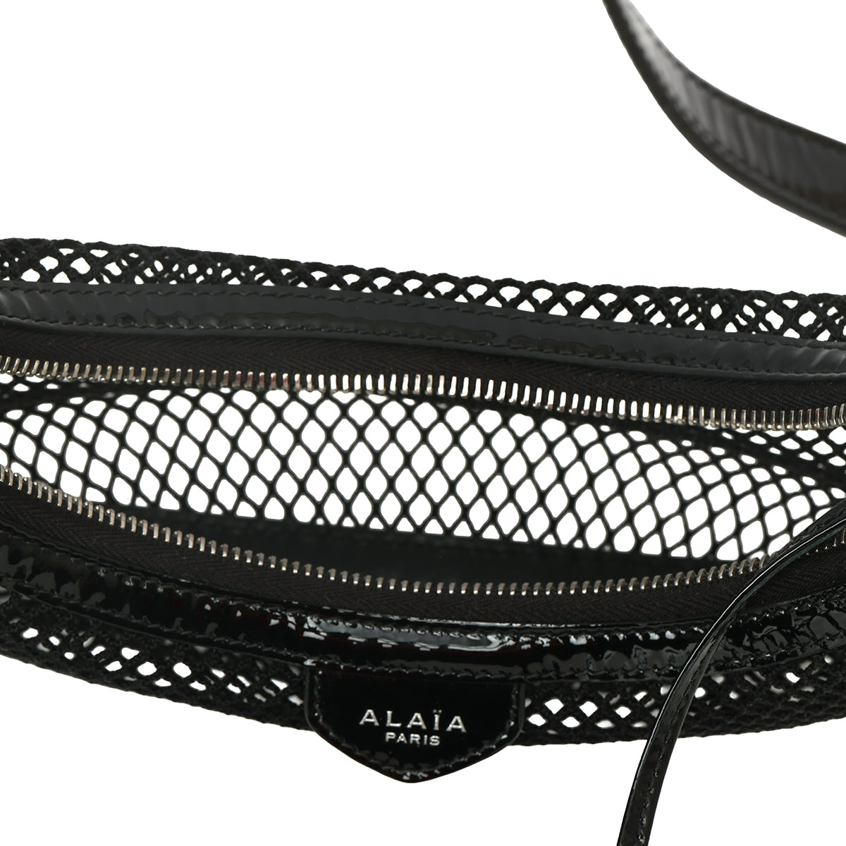 Demi Lune Bag In Fishnet Black Shoulder Bag