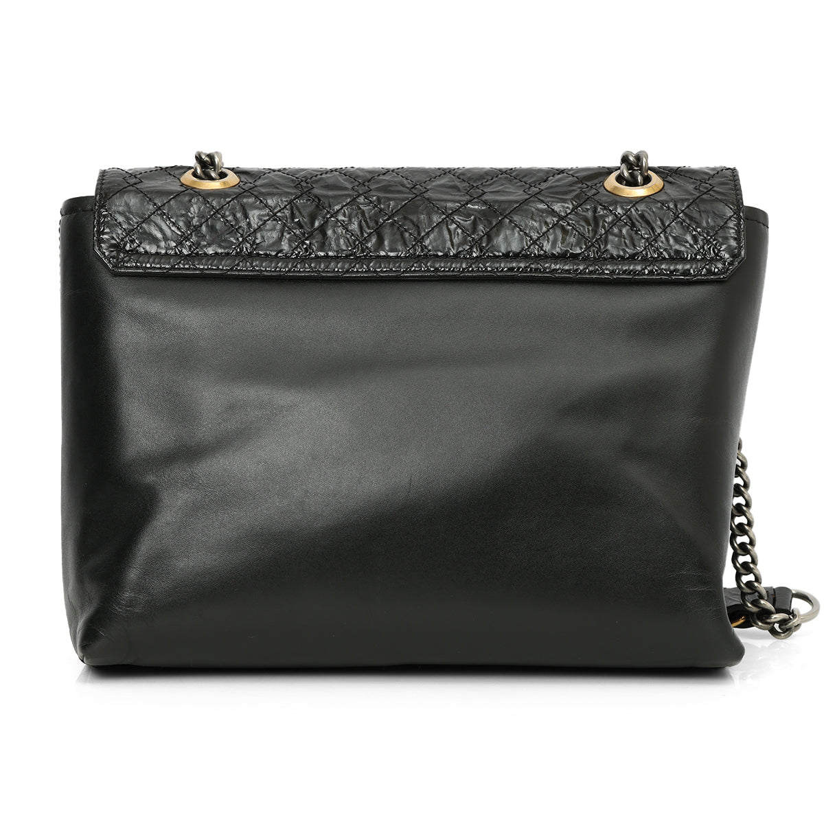 Black Half Patent Leather Shoulder Bag