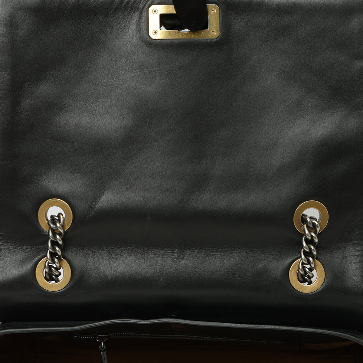 Black Half Patent Leather Shoulder Bag