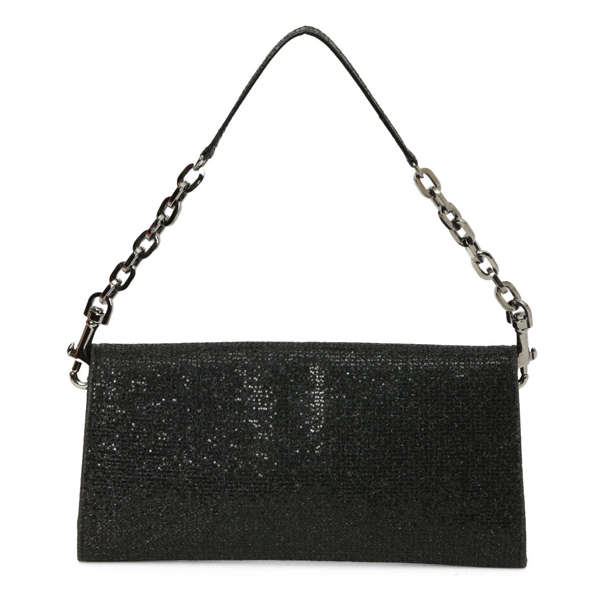 Black Lame Glitter Riane Clutch One Size