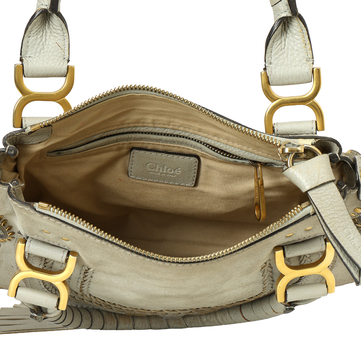 Grey Marcie Small Suede Bag