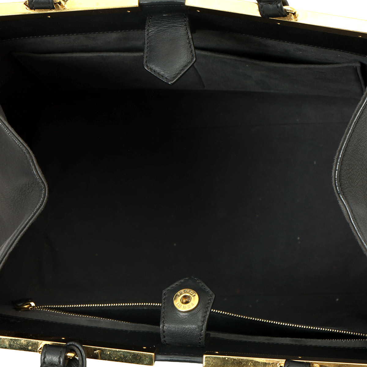 2 Jours Black Leather Tote Bag