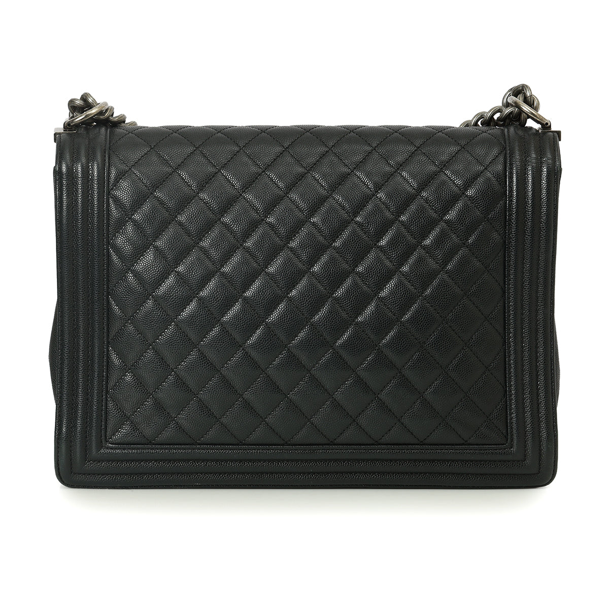 Boy Large Black Caviar Leather Shoulder Bag