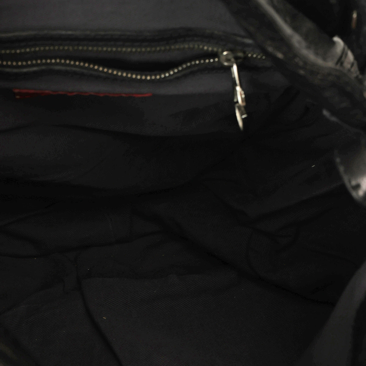 Black Crystal Embellished Leather Catch Hobo One Size Bag