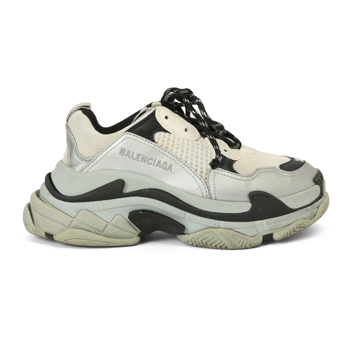 Triple S Grey And Black Sneakers Size: 36