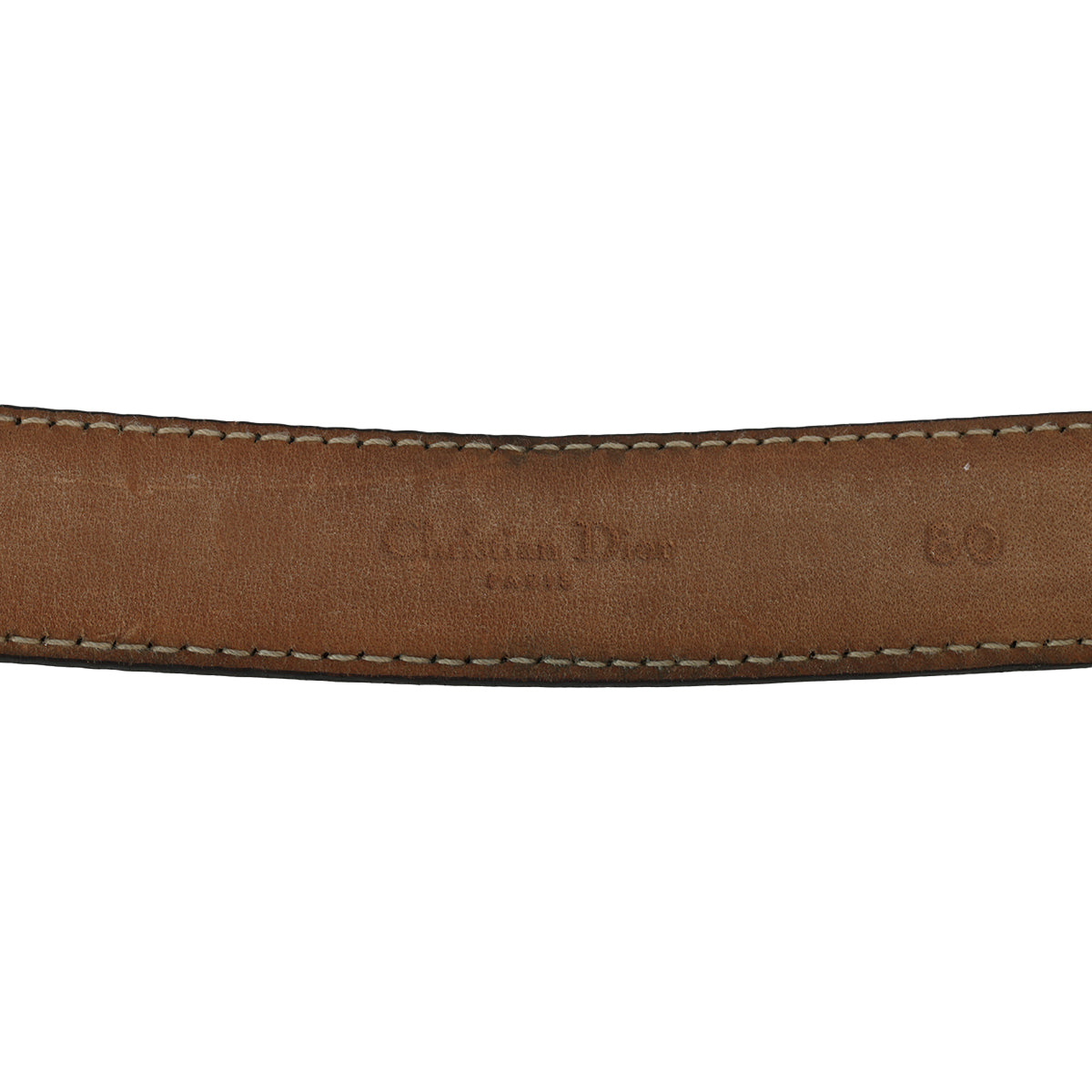 Slim Black Leather Logo Buckle Belt Size: 80