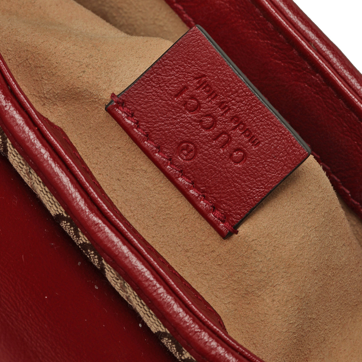 Brown Mini GG Marmont Canvas Satchel Marrone Rosso Beige