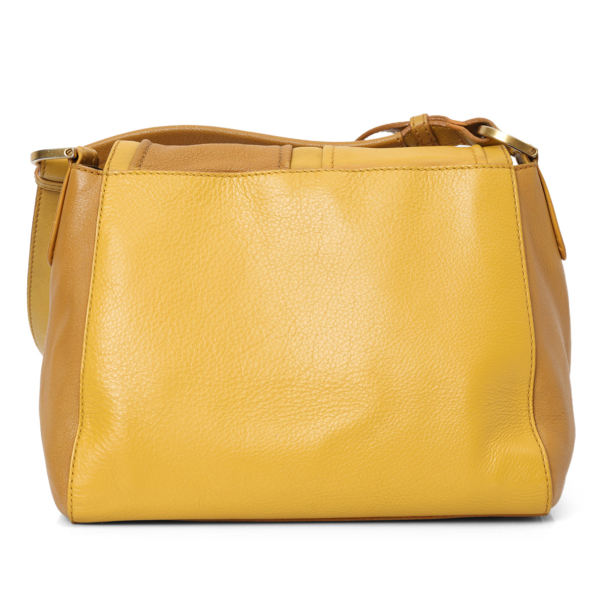 Yellow Colorblock Leather Medium Anna Shoulder Bag