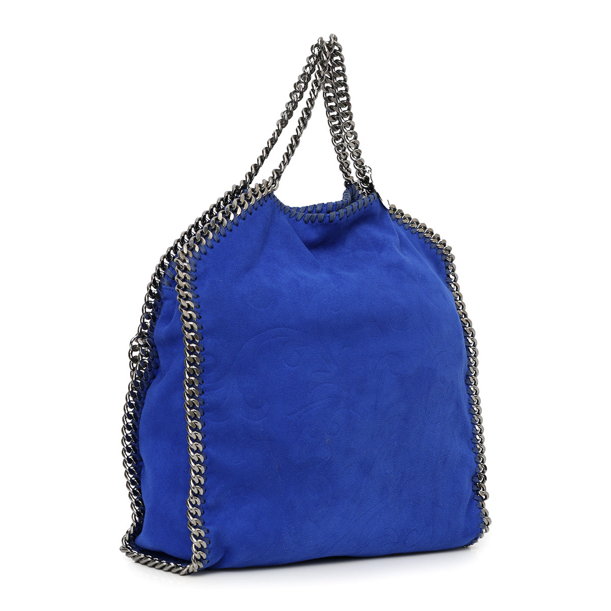 Falabella 3 Chain Blue Fold-Over Large Tote Bag