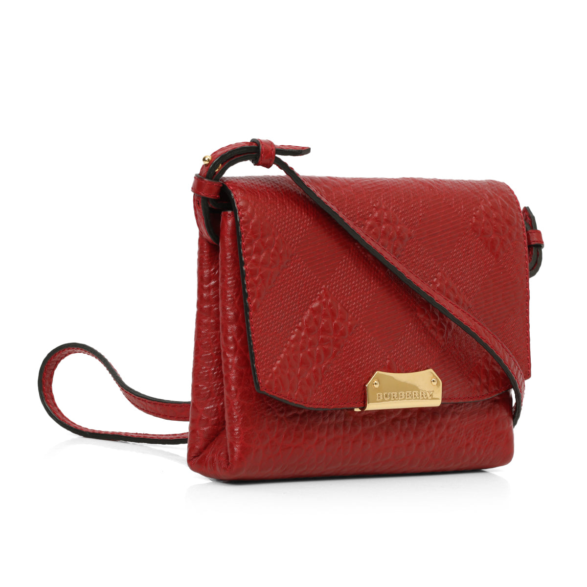 Military Red Embossed Langley Small Crossbody Bag