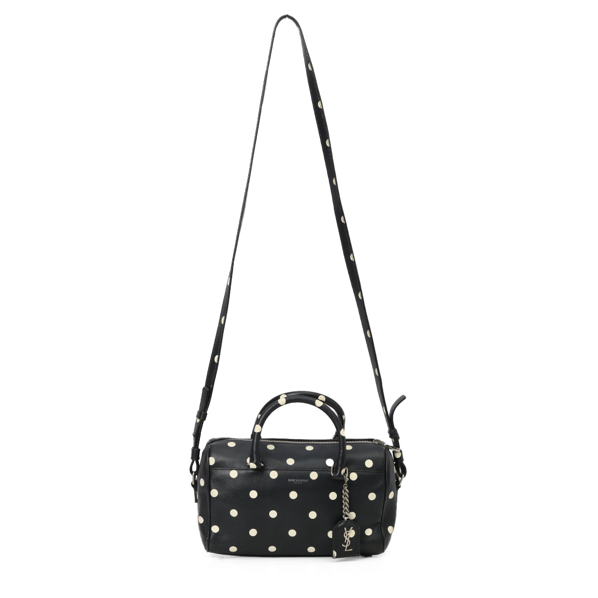 Polka dot Leather Black Baby Duffel One Size
