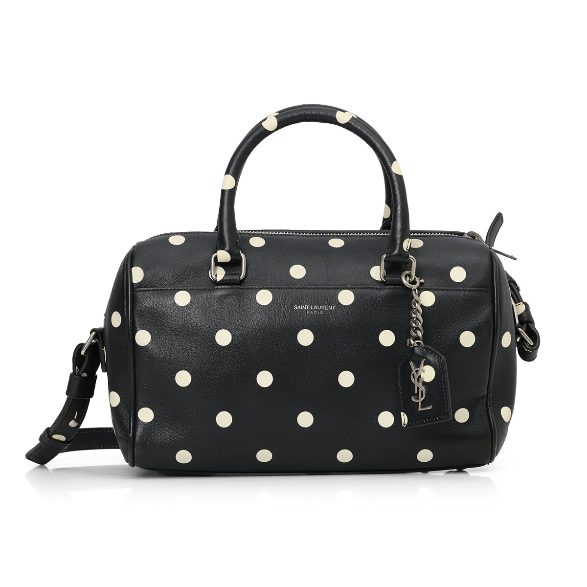 Polka dot Leather Black Baby Duffel One Size