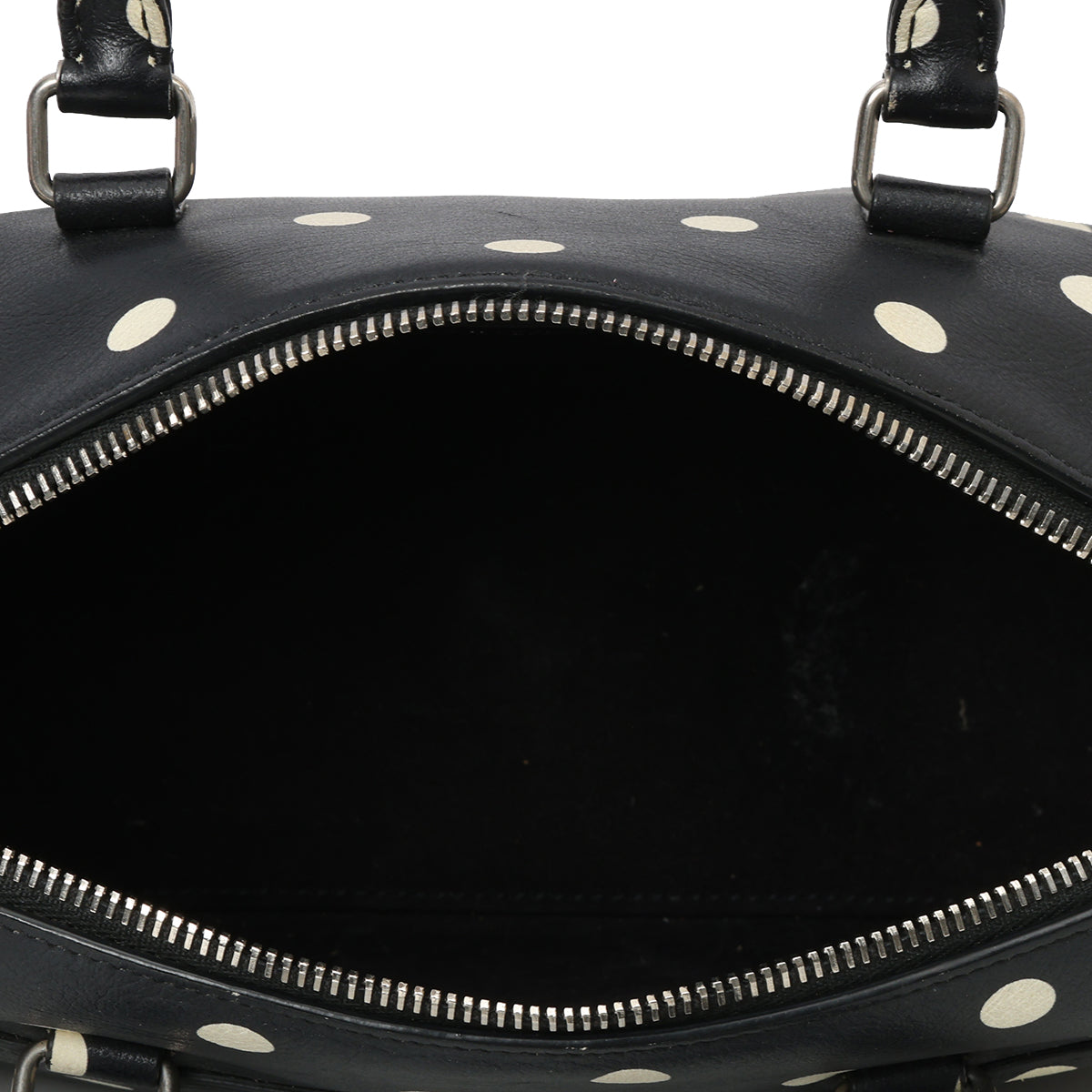 Polka dot Leather Black Baby Duffel One Size