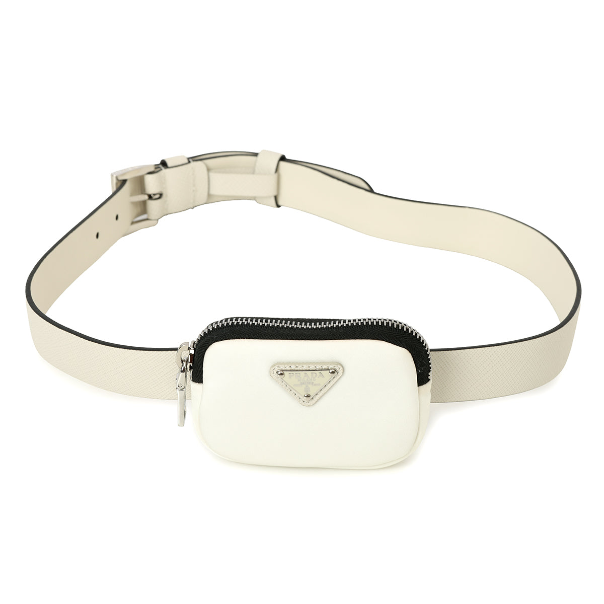 Saffiano Leather And Nylon Pouch Belt Size: 32