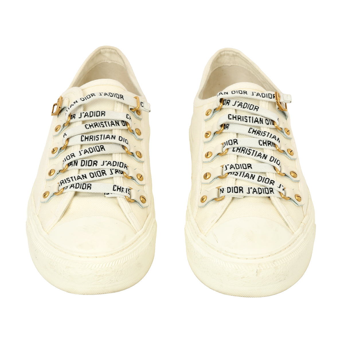 Walk'n Dior Sneakers In White Cotton Canvas Size: 38.5
