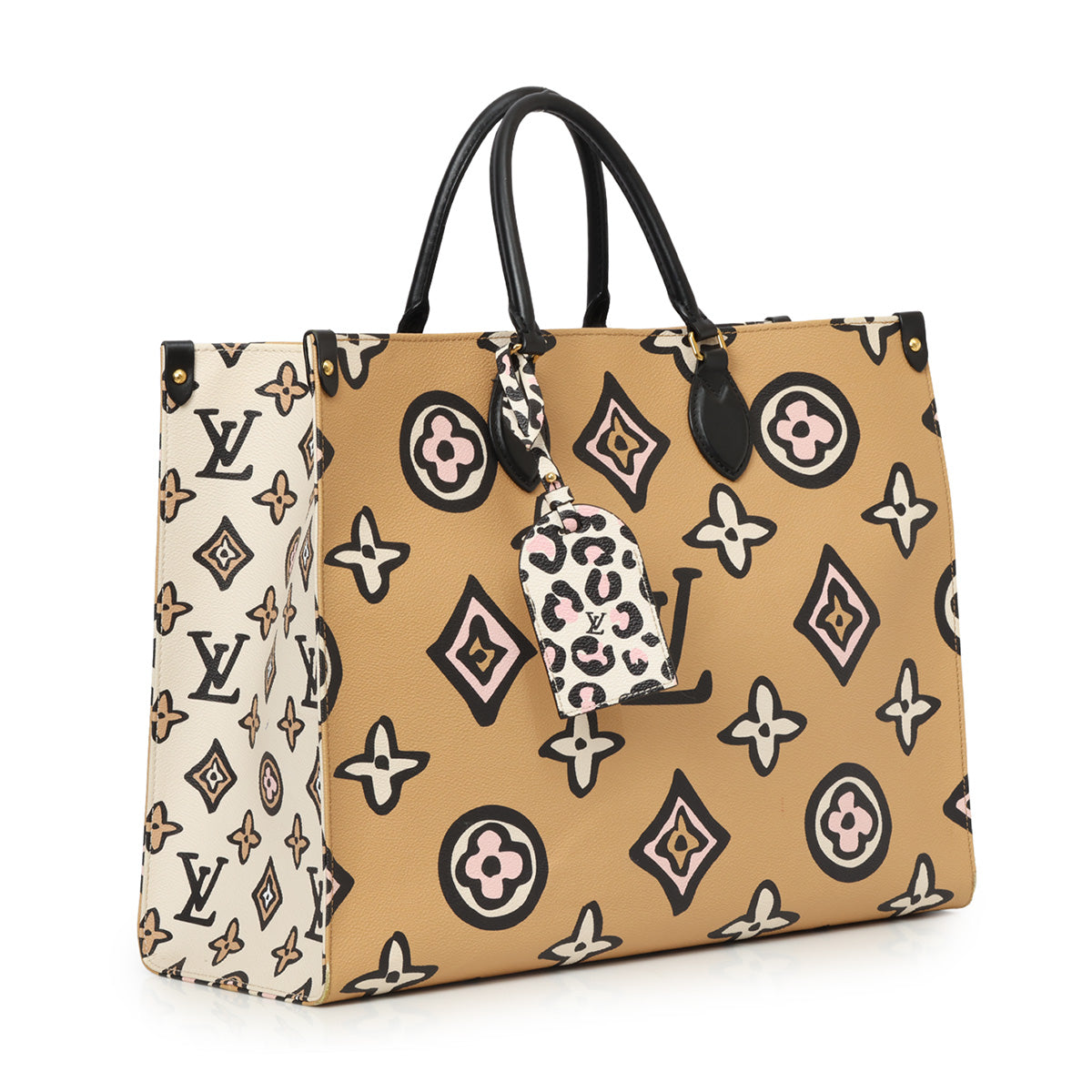 Limited Edition Creme Wild at Heart Monogram Canvas Onthego GM Bag