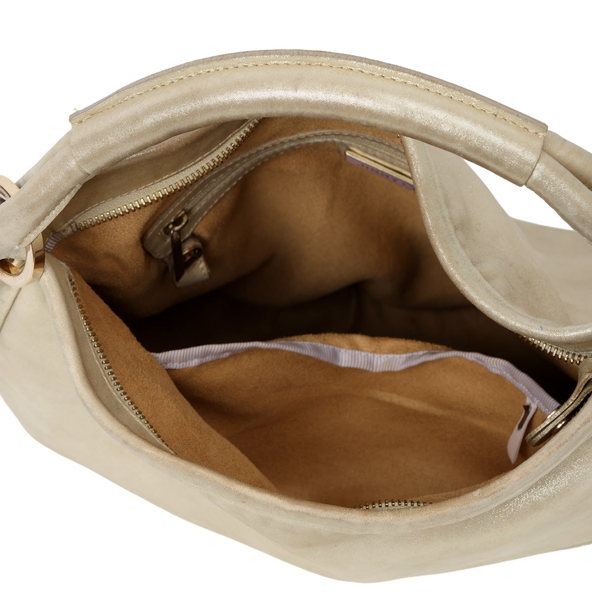 Sky Metallic Beige Shoulder Bag