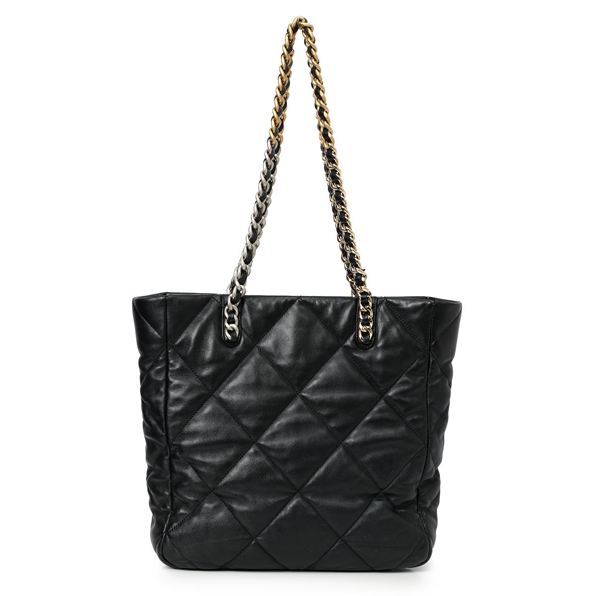19 Black Lambskin Shopping Tote