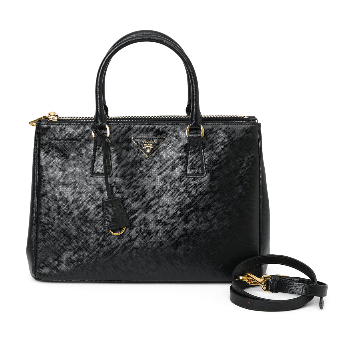 Galleria Black Large Saffiano Leather Tote