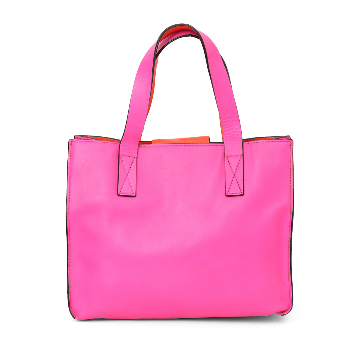 Fuchsia Leather Shopping Tote
