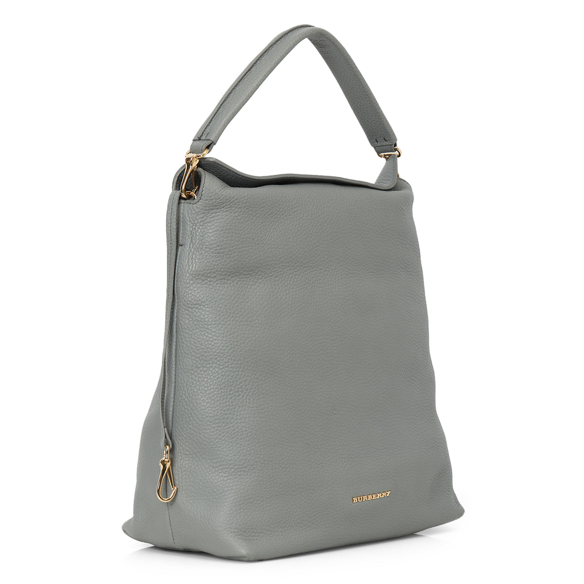 Calf Leather Grey Hobo Medium