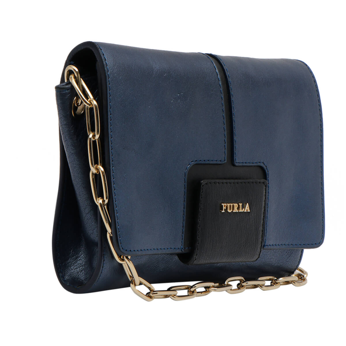 Zizi Saffiano Leather Chain Clutch Shoulder Bag