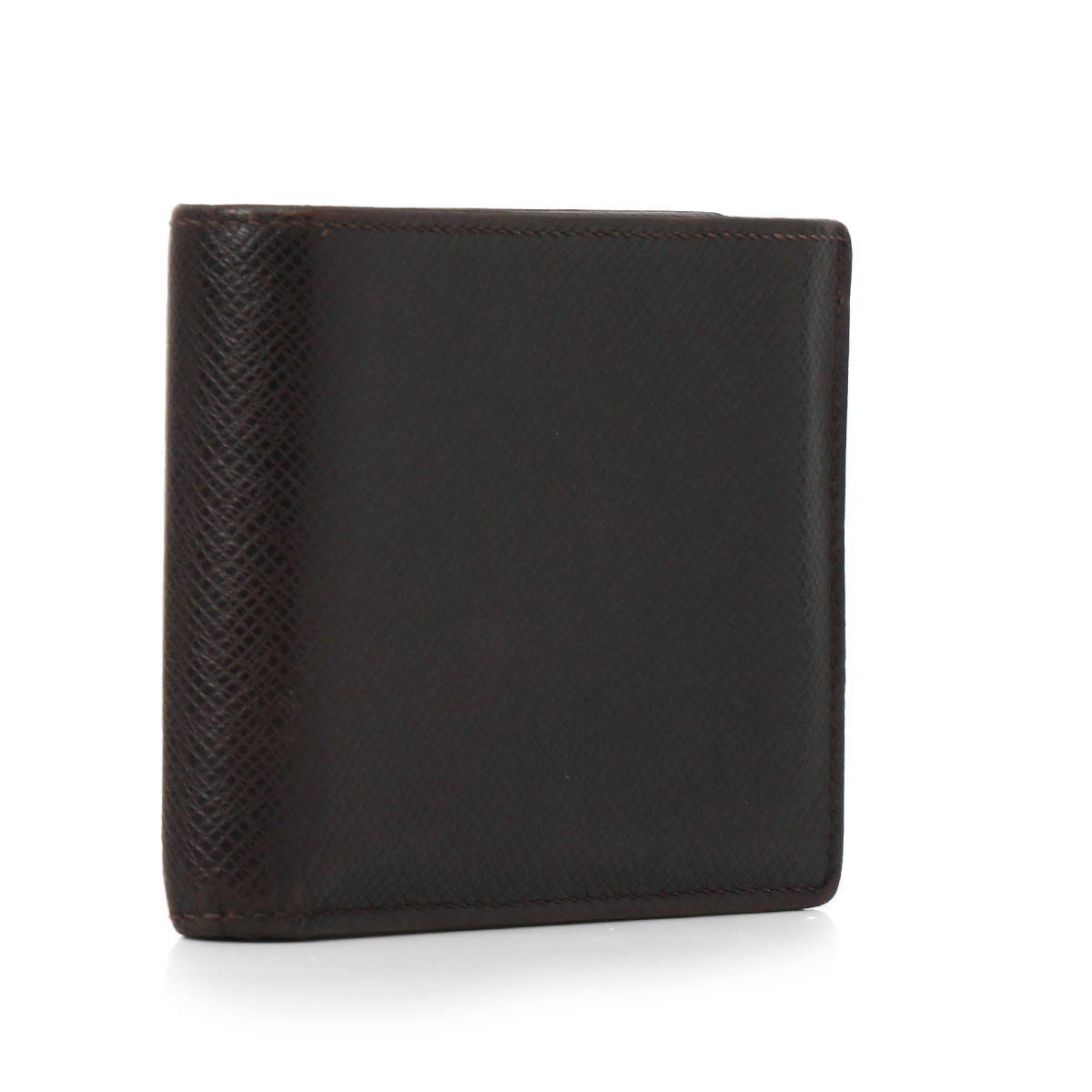Brown Taiga Leather Bifold Wallet Small