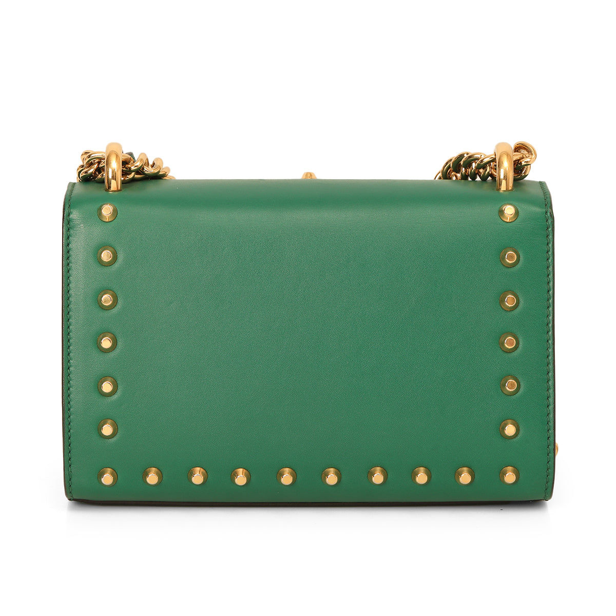 Green Leather Small Padlock Shoulder Bag
